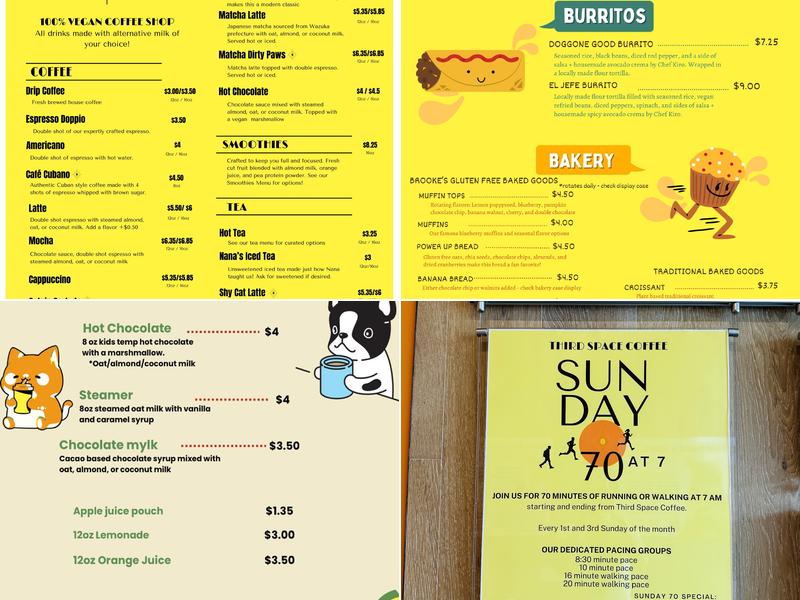 Third Space Coffee Menu