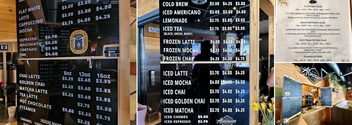 Alvarium Roasting Company at GastroPark Menu