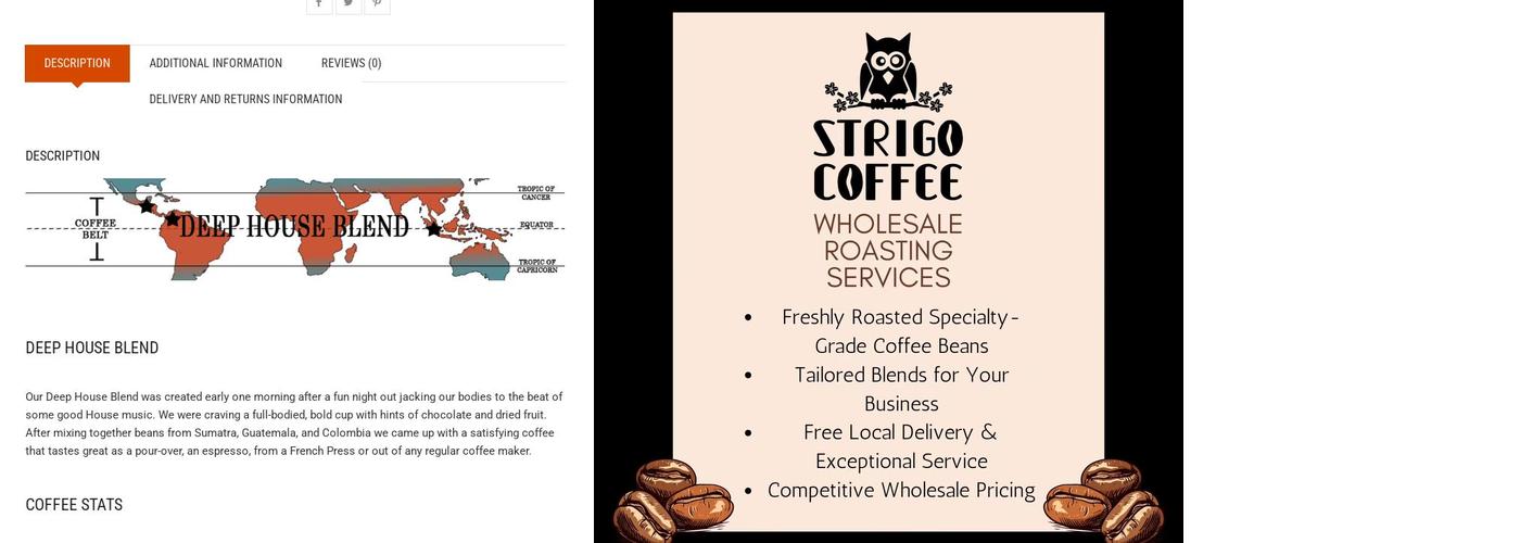 Strigo Coffee Menu