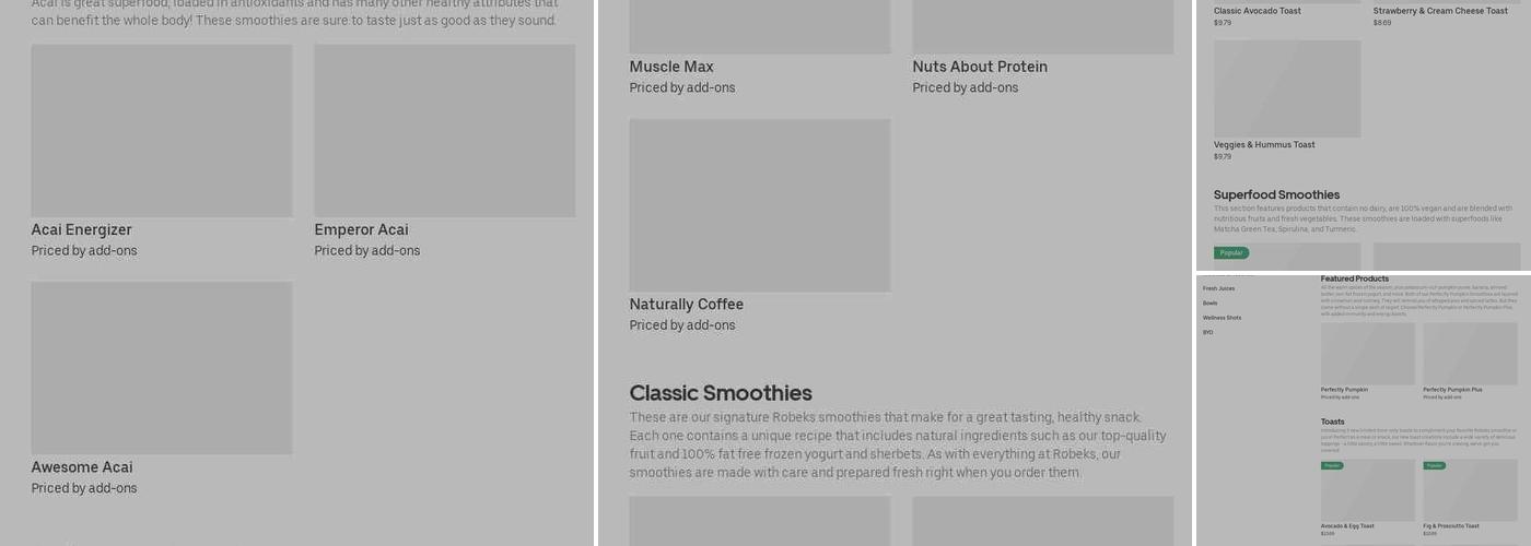 Robeks Fresh Juices & Smoothies Menu