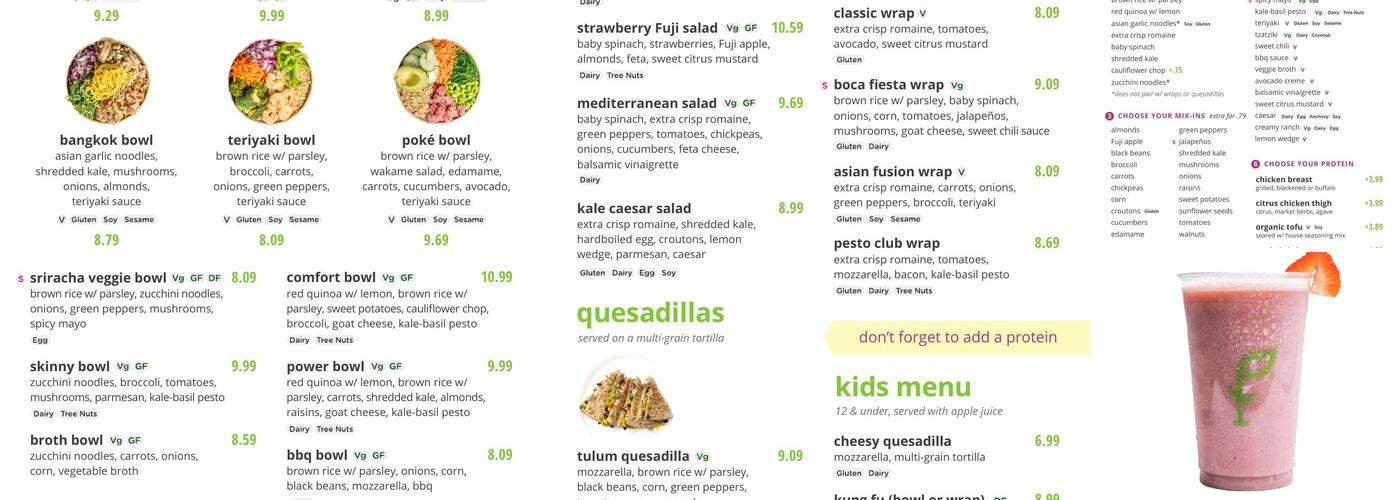 SoFresh Menu
