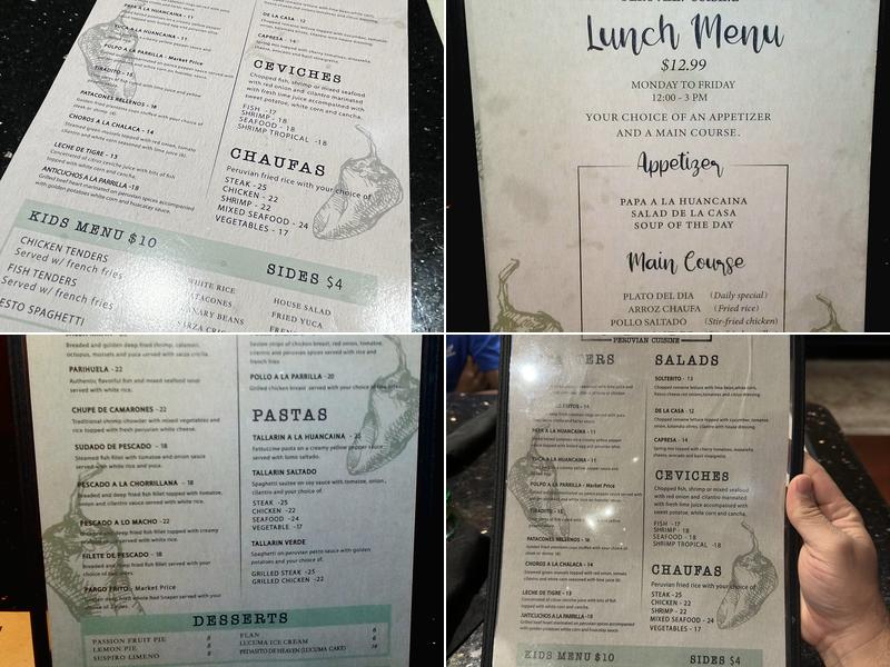 Aji Limo Peruvian Cuisine Menu