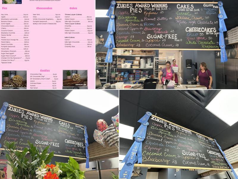 Zukie's Pies and Cakes Menu