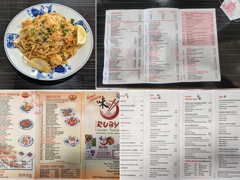 Ruby Asian Taste Menu