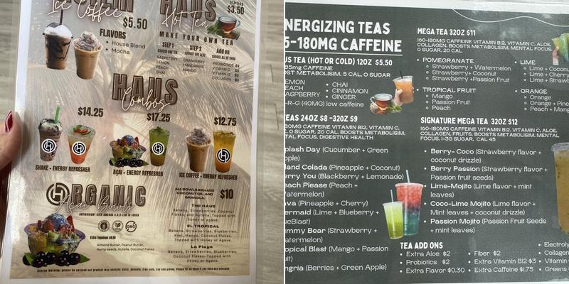 Healthy Haus Spot Menu