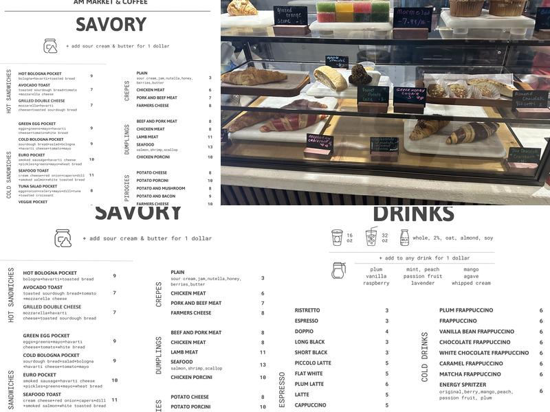 AM Market & Coffee Menu