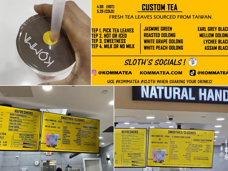 Komma Tea - Sawgrass Menu