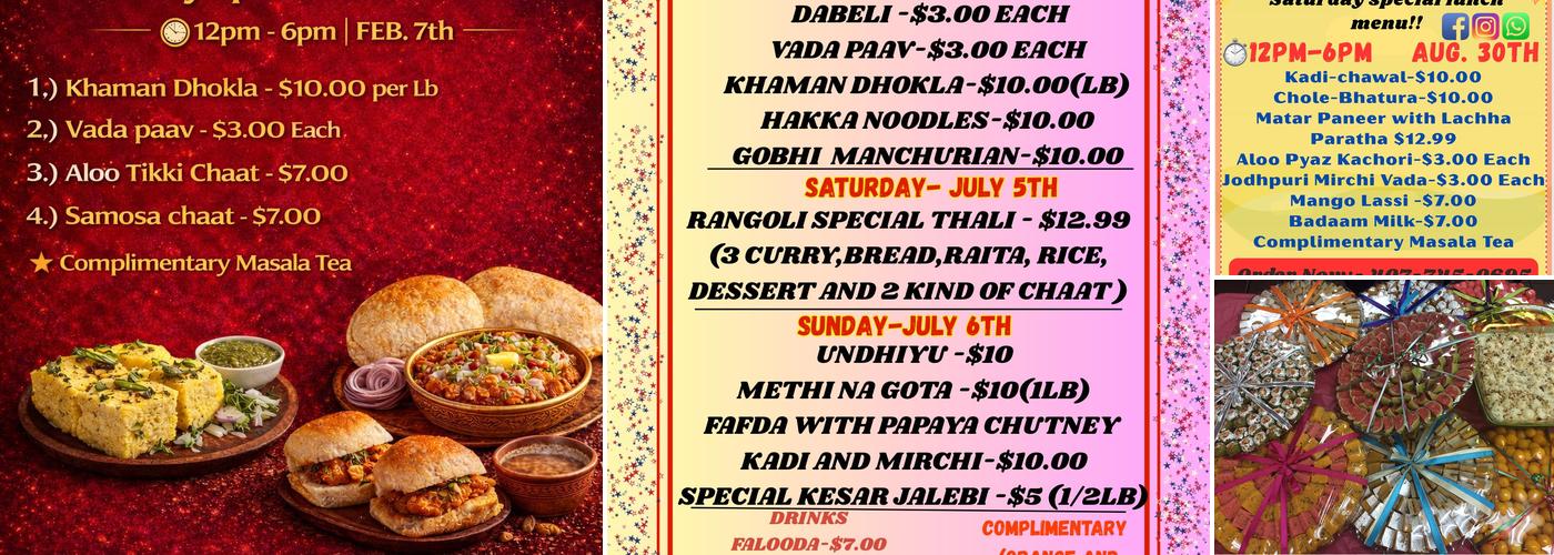 Rangoli Sweets Menu