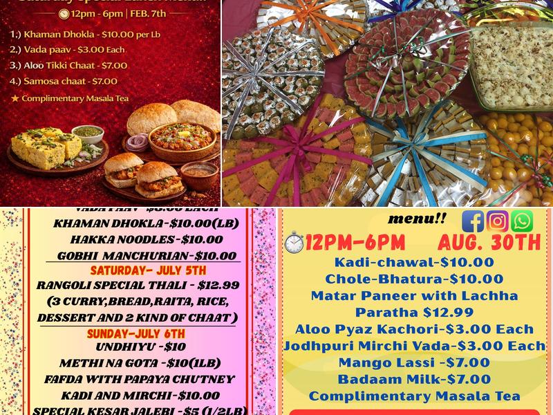 Rangoli Sweets Menu