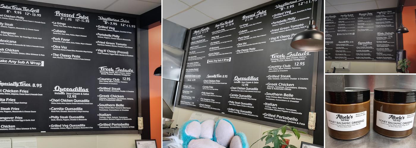 Albelo's Sub Shop Menu