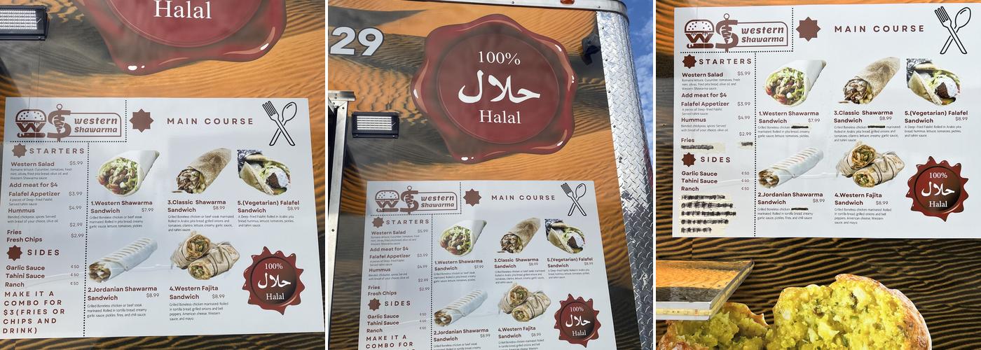 Western shawarma Menu