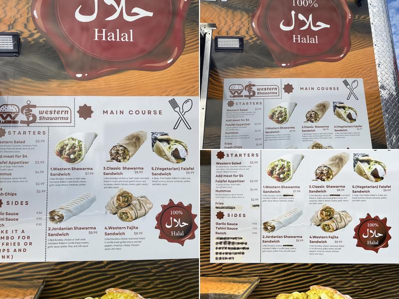 Western shawarma Menu