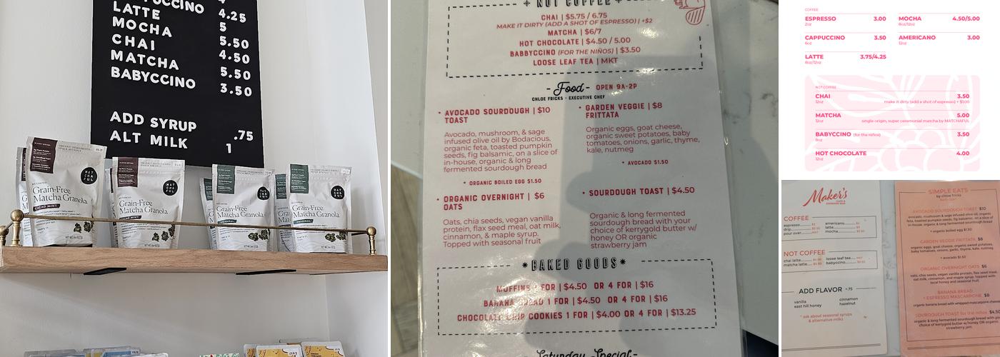 Maker's Cafe & Espresso Bar Menu