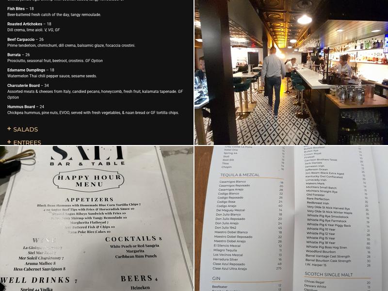SALT Bar & Table Menu