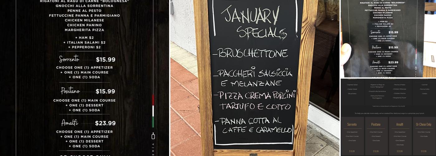 Piccola Pizzeria 2 Menu