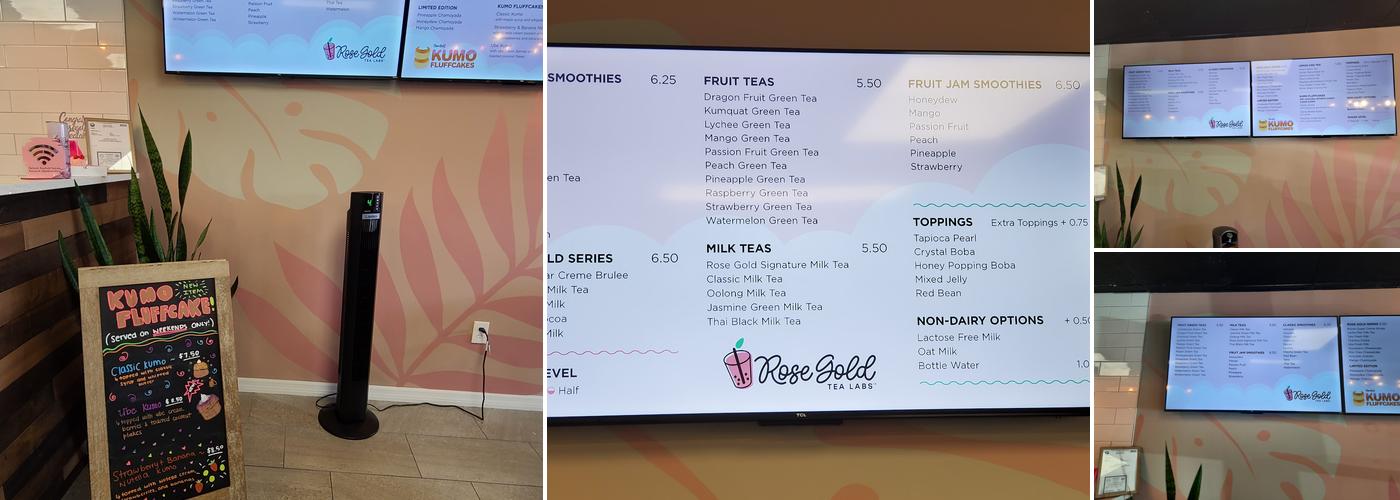 Rose Gold Tea Labs Menu