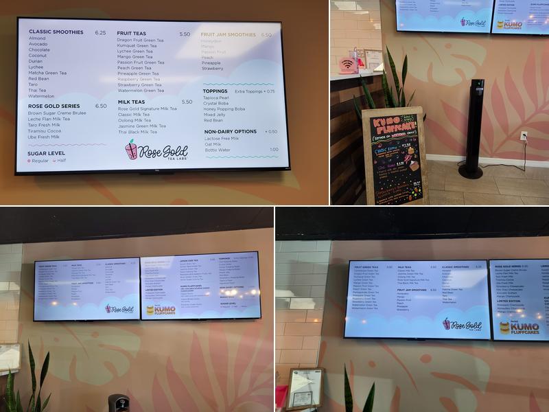 Rose Gold Tea Labs Menu