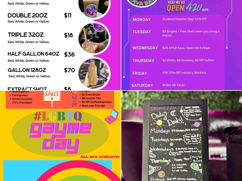 Johnny’s Kava Bar & Hookah Lounge Menu