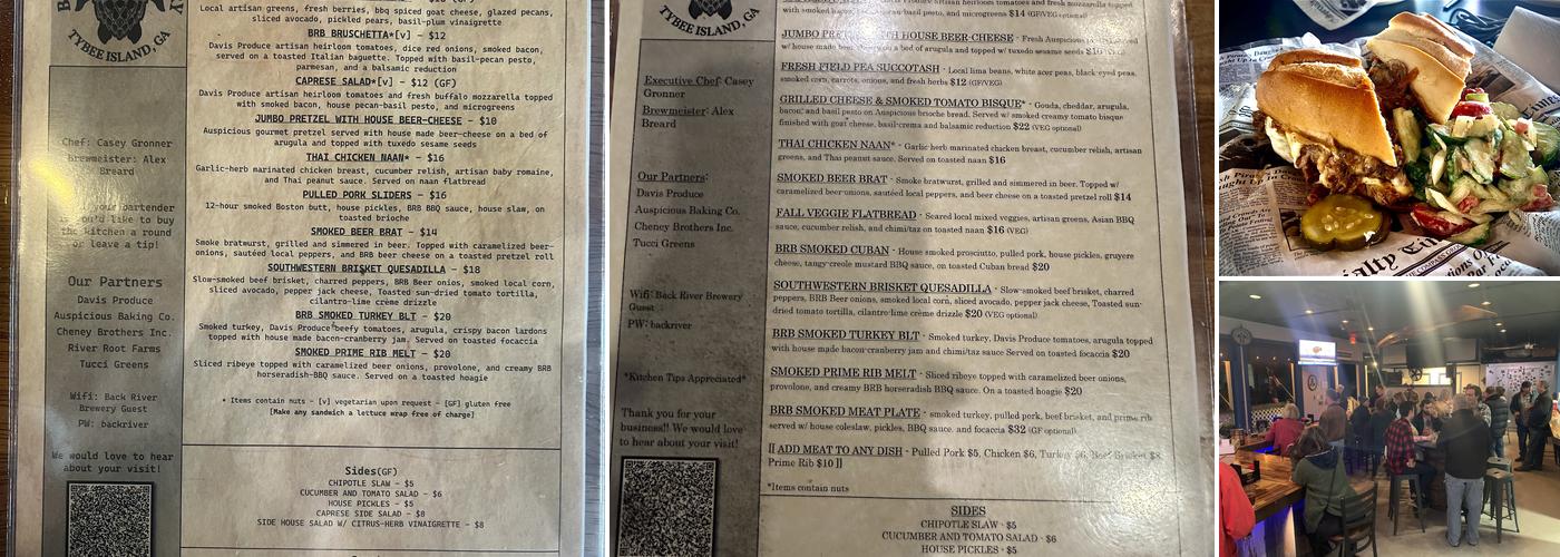 Back River Brewery Menu