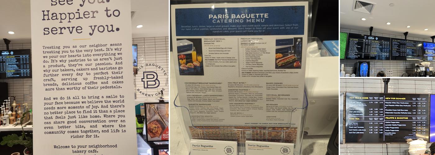 Paris Baguette Menu