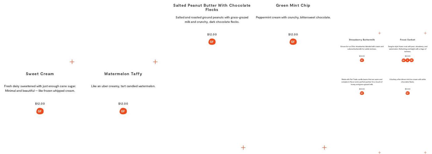 Jeni's Splendid Ice Creams Menu