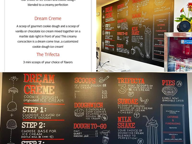 Alumni Cookie Dough Menu