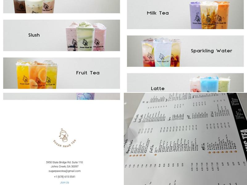Sugar Paws Tea Menu
