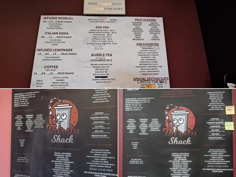 Thirsty Shack Menu
