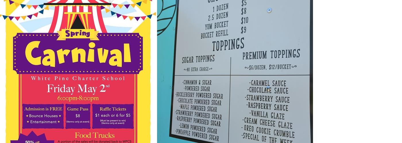 Sugared Moose Mini Donuts Menu