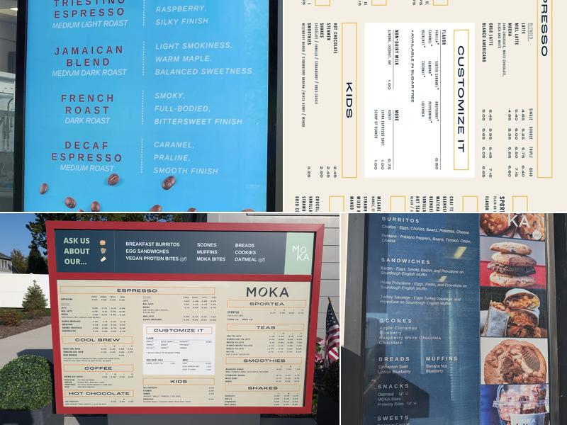 MOKA Drive Thru Coffee Menu