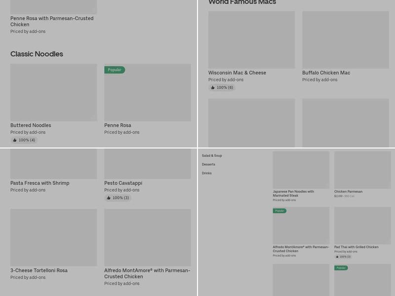 Noodles and Company Menu