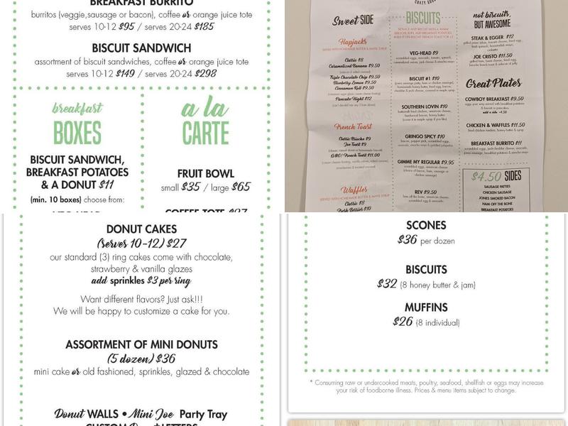 Joe Donut Itasca Menu