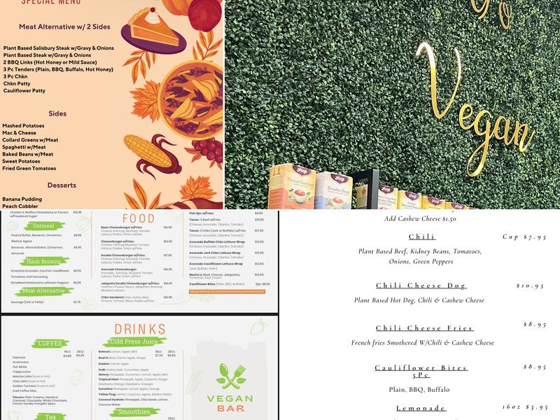 Vegan Bar Menu