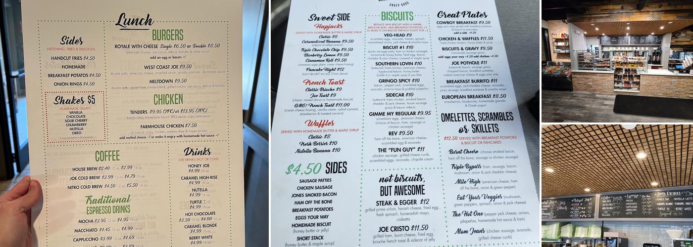 Joe Donut Menu