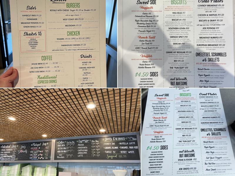 Joe Donut Menu