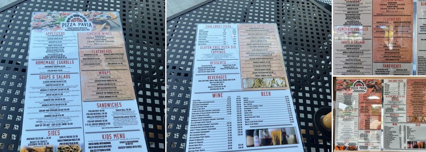 Pizza Pavia Menu