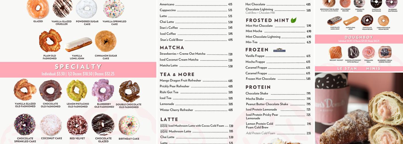 Stan’s Donuts & Coffee Menu