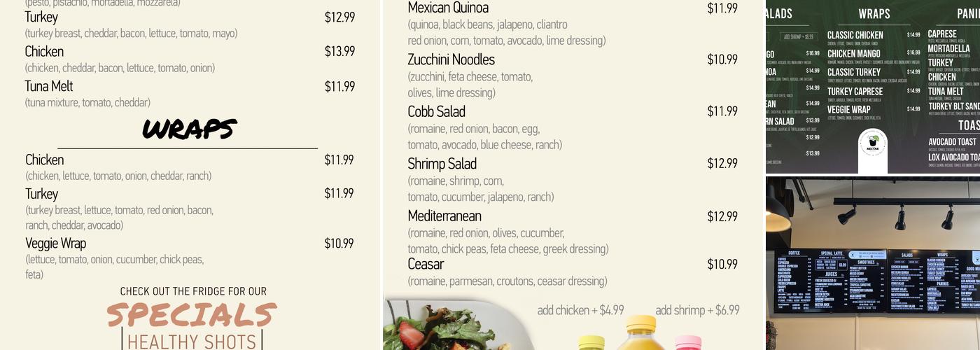 Nectar Coffee & Eatery Menu