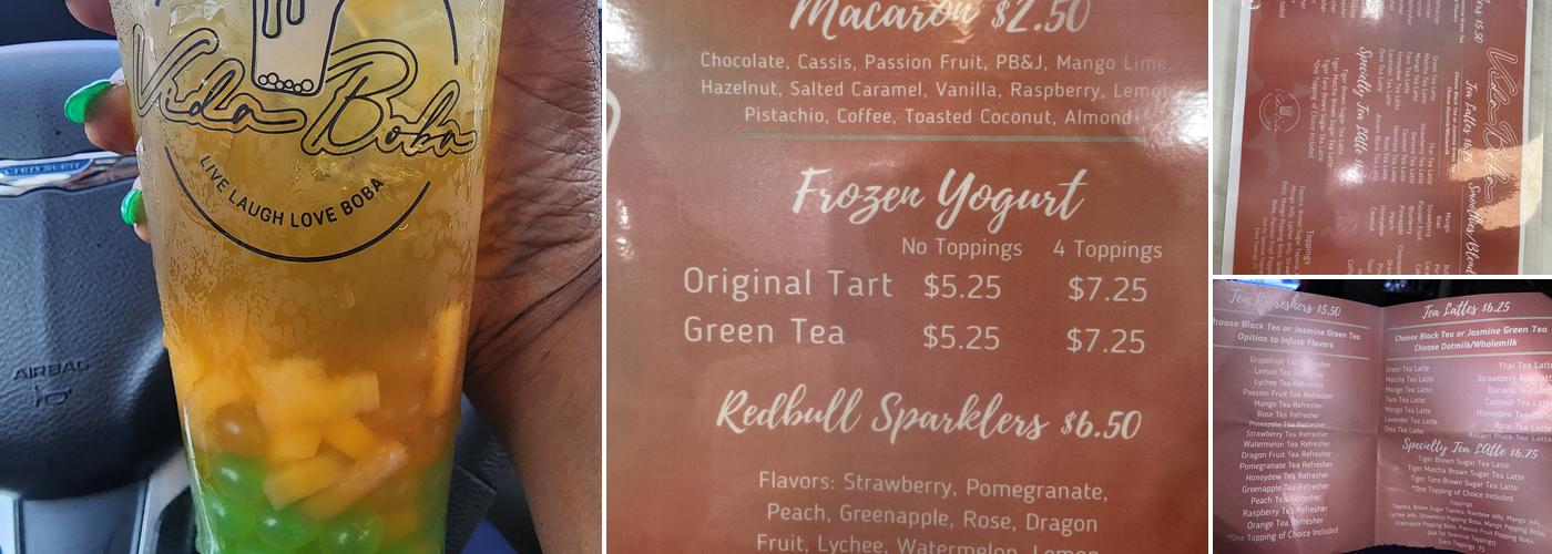 Vida Boba Cafe Menu