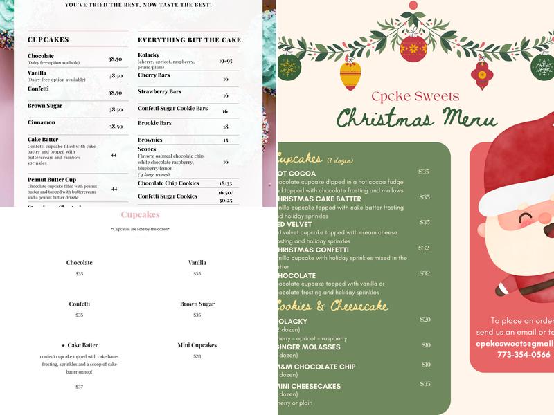 Cpcke Sweets Menu