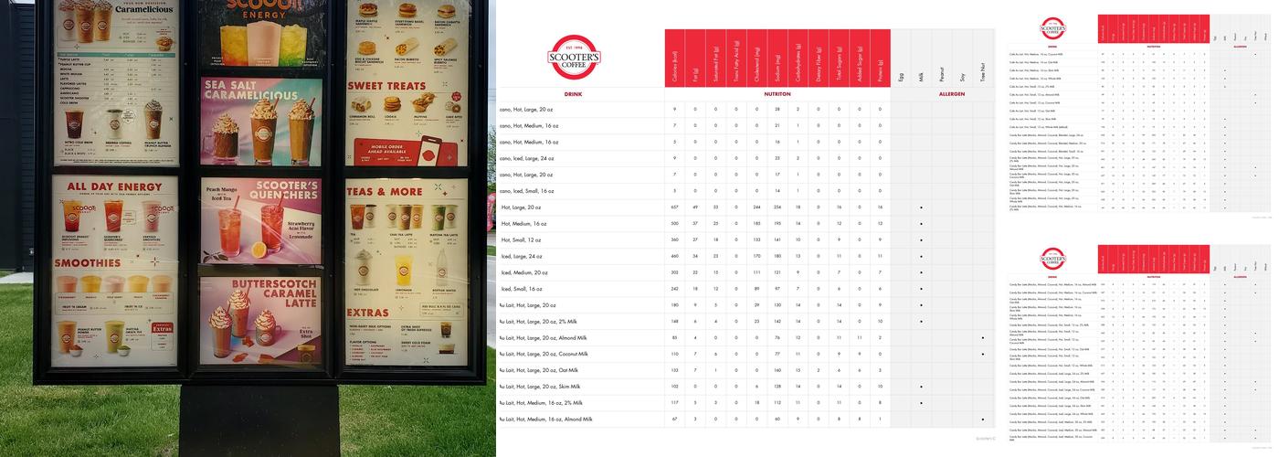Scooter's Coffee Menu