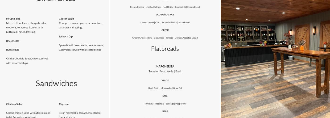 Old Oaks Winery Menu