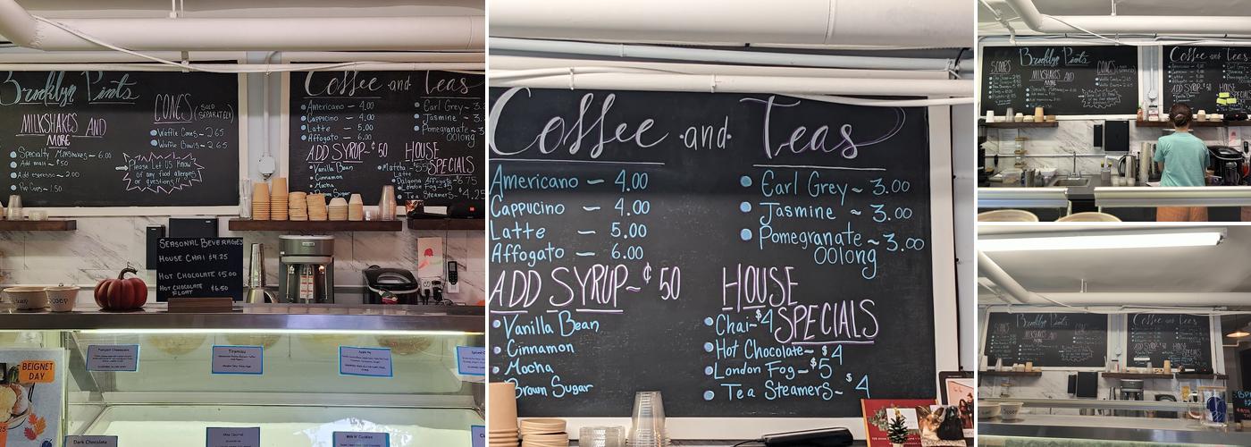 Brooklyn Pints Microcreamery Menu