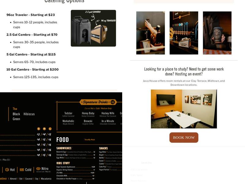 Java House (Carmel Library) Menu