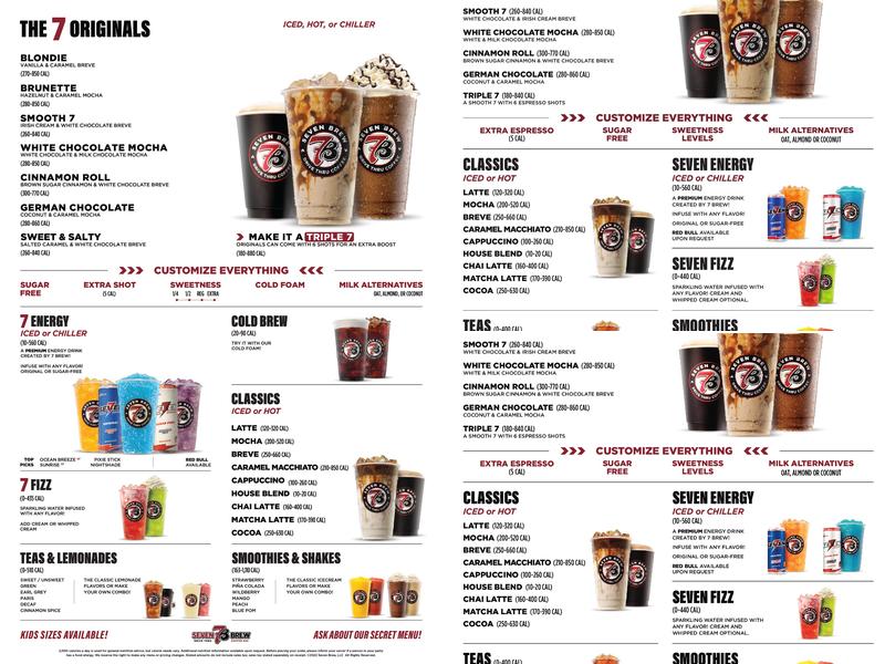 7 Brew Coffee Menu