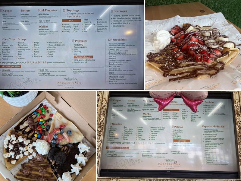 Paradise mx Menu