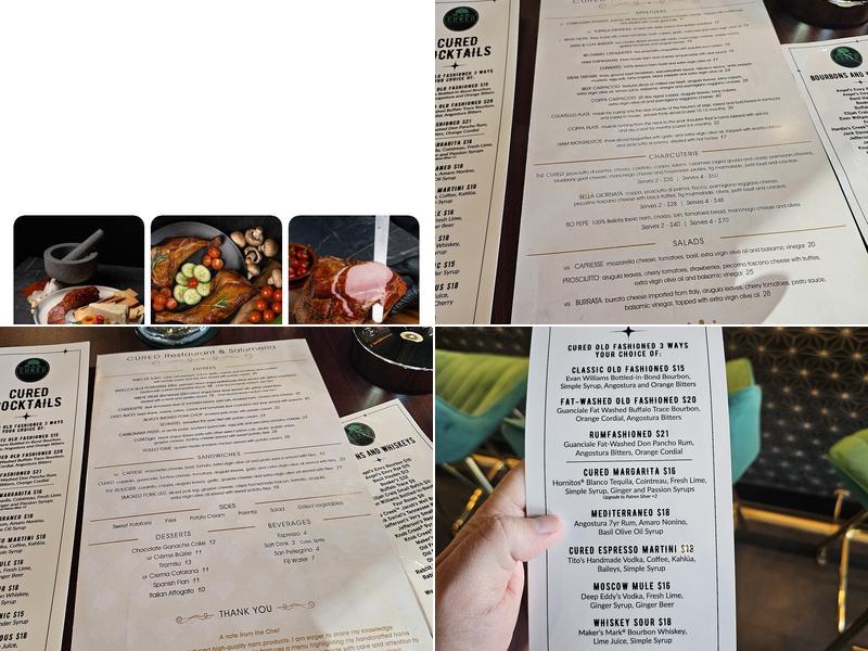CURED Restaurant Menu