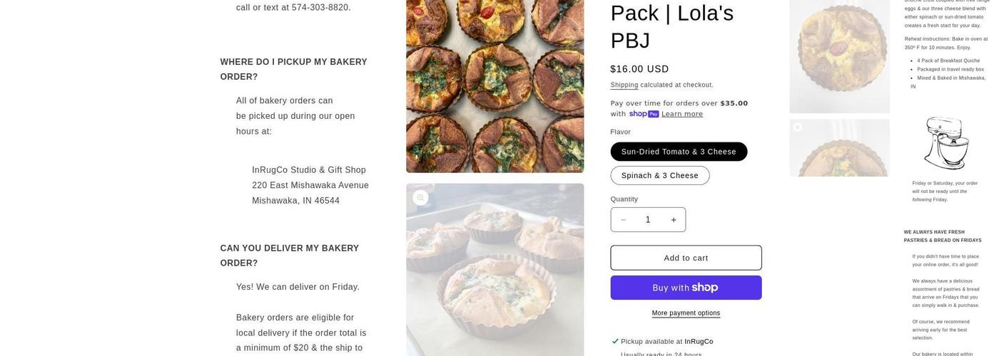 Lola's Pastry Bread & Jam Bakery Menu