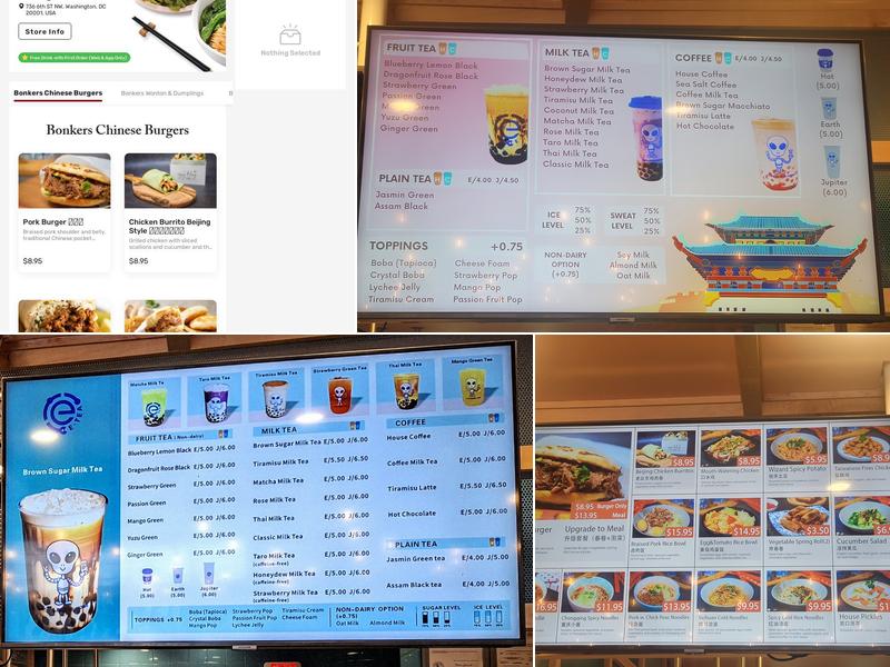 Bonkers' Chinese Burger Menu