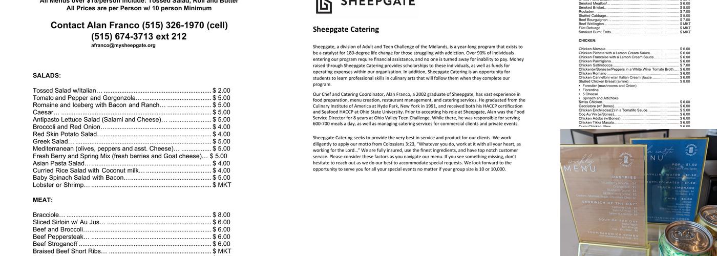 Sheepgate Coffee Company Menu